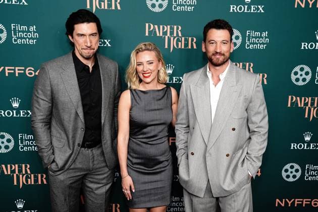 Adam Driver, Scarlett Johansson, Miles Teller at arrivals for PAPER TIGER Premiere at 64th New York Film Festival (NYFF64), Alice Tully Hall at Lincoln Center, New York, NY, September 25, 2026. Photo By: Kristin Callahan Everett Collection PAPER TIGER Premiere at 64th New York Film Festival (NYFF64) PUBLICATIONXNOTxINxCANxCHNxFRAxITAxJPNxNORxPOLxRUSxESPxUKxUSA