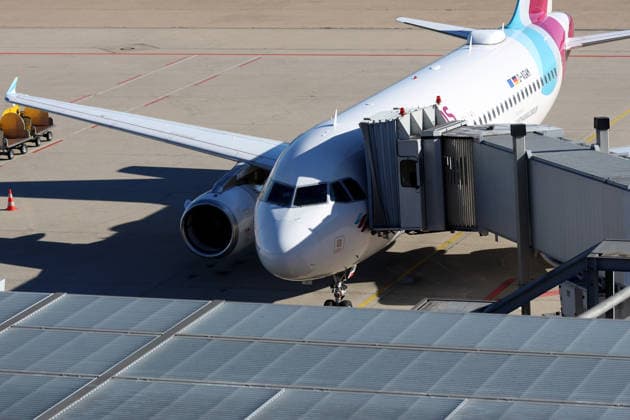 September 25, 2026, xsvx, Travel, Vacation, Economy, emwir, D AGWM, Airbus A319 132, Airbus A319, A319, Eurowings, Lufthansa Group, Eurowings aircraft, Stuttgart Airport, Stuttgart Airport, STR, Passenger Boarding Bridge, Jet Bridge, Gate, Apron, Aircraft Handling, Ground