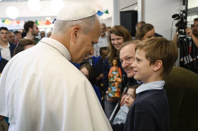 Pope Leo XIV Visits The ‘Maison Bakhita’ Social Integration Centre in Paris Pope Leo XIV visits the ‘Maison Bakhita’ in Paris, France on September 26, 2026, which offers support and social integration services to migrants and refugees, on the second day of his four-day Apostolic Journey to France. The centre’s patron saint, St. Josephine Bakhita (1869-1947), was a former slave who became a religious sister in Italy. Photo by (EV) Simone Risoluti Vatican Media ABACAPRESS.COM Paris France  Copyright: xABACAx