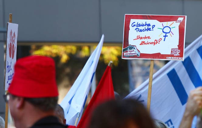 Politics, Demonstration against the labor reform in Germany Demonstration against the labor reform in Nuremberg , Bayern , Germany . September 26th, 2026 Photo by Davide Elias Copyright: xDavidexEliasx