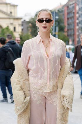 MFW Spring Summer 2027 Ermanno Scervino arrival MP MILAN, ITALY - SEPTEMBER 26: Valentina Ferragni attends Ermanno Scervino fashion show during the Milan Fashion Week - Womenswear Spring Summer 2027 on September 24, 2026 in Milan, Italy. Photo by Marco Piovanotto Abacapress.com Milan Italy  Copyright: xPiovanottoxMarco ABACAx