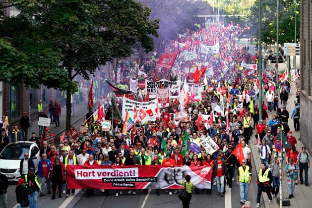 DGB Day of Protest against the federal government’s proposed social reforms, photographed in Essen on September Copyright: epd-bild FriedrichxStark epd-DBG_Demo_Essen2 - Kopieren