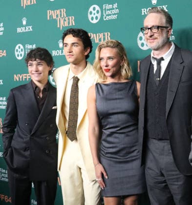 New York September 25, 2026. Roman Engel, Gavin Goudey, Scarlett Johansson, James Gray, attend 64th New York Film Festival - NYFF64, Open Night premiere of Paper Tiger at Alice Tully Hall Lincoln Center in New York. September 25,2026. Copyright: xEWx