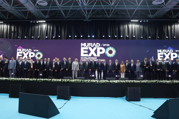 Turkish President Recep Tayyip Erdogan ISTANBUL, TURKIYE - SEPTEMBER 26: (----EDITORIAL USE ONLY - MANDATORY CREDIT - TURKISH PRESIDENCY MURAT KULA HANDOUT - NO MARKETING NO ADVERTISING CAMPAIGNS - DISTRIBUTED AS A SERVICE TO CLIENTS----) Turkish President Recep Tayyip Erdogan attends the closing program of the 21st MUSIAD Expo International Trade Fair and the 29th International Business Forum at the Istanbul Expo Center in Istanbul, Turkiye, on September 26, 2026. TUR Presidency Murat Kula Handout Anadolu Istanbul Turkey. Editorial use only. Please get in touch for any other usage.  Copyright: x2026xAnadoluxTURxPresidencyx xMuratxKulax xHandoutx