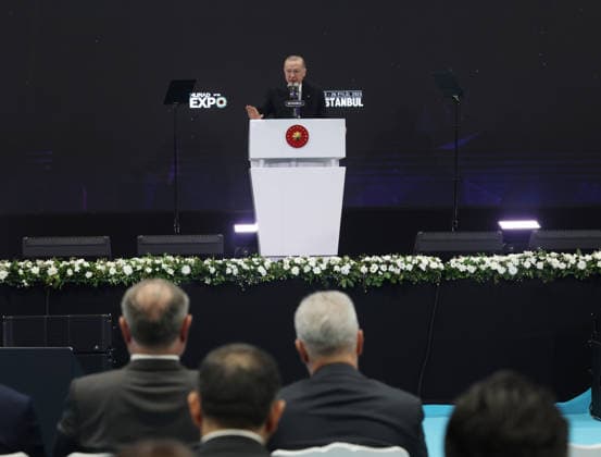 Turkish President Recep Tayyip Erdogan ISTANBUL, TURKIYE - SEPTEMBER 26: (----EDITORIAL USE ONLY - MANDATORY CREDIT - TURKISH PRESIDENCY MURAT KULA HANDOUT - NO MARKETING NO ADVERTISING CAMPAIGNS - DISTRIBUTED AS A SERVICE TO CLIENTS----) Turkish President Recep Tayyip Erdogan attends the closing program of the 21st MUSIAD Expo International Trade Fair and the 29th International Business Forum at the Istanbul Expo Center in Istanbul, Turkiye, on September 26, 2026. TUR Presidency Murat Kula Handout Anadolu Istanbul Turkey. Editorial use only. Please get in touch for any other usage.  Copyright: x2026xAnadoluxTURxPresidencyx xMuratxKulax xHandoutx