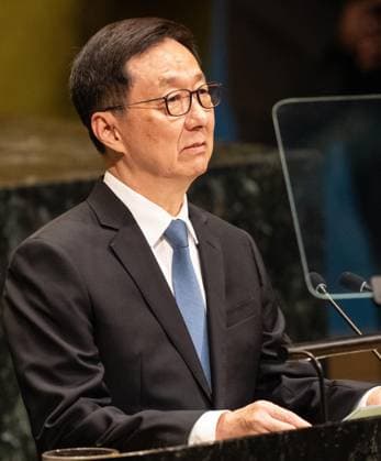 September 26, 2026, Bronx, New York, USA: Vice President of People s Republic of China Han Zheng speaks during General Debates on day 5 of UN General Assembly 81 at UN headquarters in New York, NY on September 26, 2026. Bronx USA - ZUMAr339 20260926_znp_r339_005 Copyright: xLevxRadinx