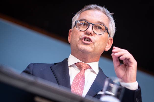 Magnus Brunner, EU Commissioner for Home Affairs and Migration, ÖVP, former Federal Minister of Finance of Austria 2nd Munich Migration Meeting: Meeting of European Ministers on the Implementation of the Migration Policy Shift, Munich, Bavaria, Germany, Hotel Bayerischer Hof