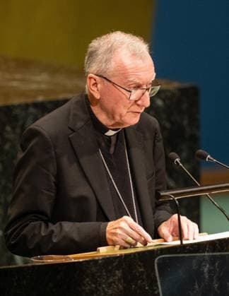 September 26, 2026, Bronx, New York, USA: Eminence Cardinal Pietro Parolin Secretary of State of the Holy See speaks during General Debates on day 5 of UN General Assembly 81 at UN headquarters in New York, NY on September 26, 2026. Bronx USA - ZUMAr339 20260926_znp_r339_013 Copyright: xLevxRadinx