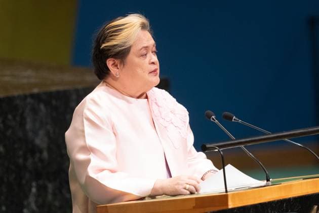 September 26, 2026, Bronx, New York, USA: Secretary for Foreign Affairs Ma. Theresa Lazaro of the Philippines speaks during General Debates on day 5 of UN General Assembly 81 at UN headquarters in New York, NY on September 26, 2026. Bronx USA - ZUMAr339 20260926_znp_r339_016 Copyright: xLevxRadinx