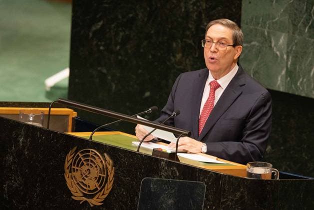 September 26, 2026, New York City, USA: Cuban Foreign Minister Bruno Eduardo Rodriguez Parrilla addresses the General Debate of the 81st session of the United Nations General Assembly at the UN Headquarters in New York City. New York City USA - ZUMAl194 20260926_zip_l194_020 Copyright: xMarekxLadzinskix