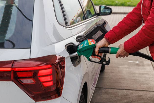 September 26, 2026: A person is filling up a car with E10 fuel in Pasewalk, Mecklenburg-Western Pomerania, Germany