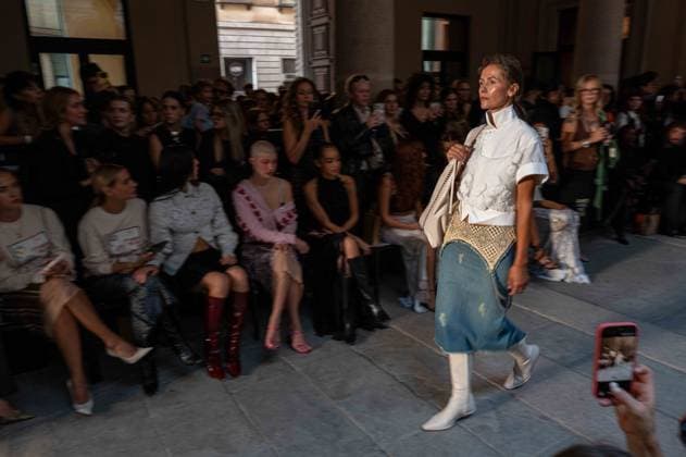 IPA89006456 - Milan, Milan Women™s Fashion Week Spring Summer 2027 - Women™s Fashion, Spring Summer 2027 - Marco Rambaldi™s fashion show - front row Pictured: models  Copyright: xRiccardoxGIordanox xRiccardoxGiordano IPAx IPA89006456