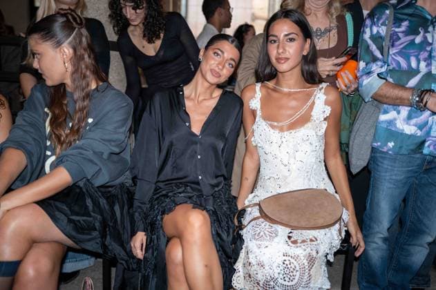 IPA89006429 - Milan, Milan Women™s Fashion Week Spring Summer 2027 - Women™s Fashion, Spring Summer 2027 - Marco Rambaldi fashion show - front row pictured: Martina Tinarelli, Guest  Copyright: xRiccardoxGIordanox xRiccardoxGiordano IPAx IPA89006429