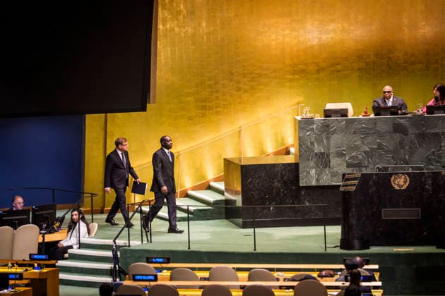 German Foreign Minister Johann Wadephul during his speech to the UN General Assembly in New York, September 26, 2026, at UN Headquarters. Photographed on behalf of the Federal Foreign Office, New York, New York Copyright: xDominikxButzmannx