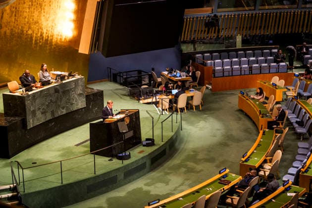 German Foreign Minister Johann Wadephul during his speech to the UN General Assembly in New York, September 26, 2026, at UN Headquarters. Photographed on behalf of the Federal Foreign Office, New York, New York. Copyright: xDominikxButzmannx