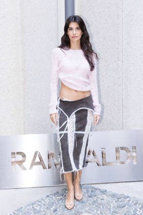 IPA89010857 - Milan, Milan Women™s Fashion Week Spring Summer 2027 - Women™s Fashion, Spring Summer 2027 - Marco Rambaldi™s fashion show - guests - Pictured: a guest  Copyright: xCinziaxCamelax xx IPA89010857