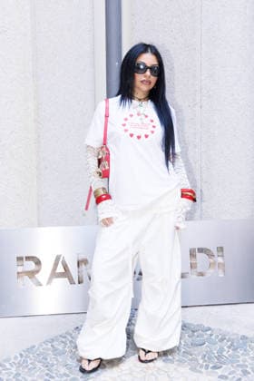 IPA89010846 - Milan, Milan Women™s Fashion Week Spring Summer 2027 - Women™s Fashion, Spring Summer 2027 - Marco Rambaldi™s fashion show - guests - Pictured: a guest  Copyright: xCinziaxCamelax xx IPA89010846