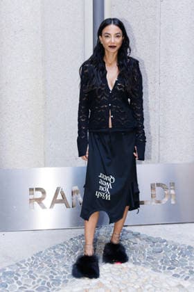 IPA89010880 - Milan, Milan Women™s Fashion Week Spring Summer 2027 - Women™s Fashion, Spring Summer 2027 - Marco Rambaldi™s fashion show - guests - Pictured: a guest  Copyright: xCinziaxCamelax xx IPA89010880