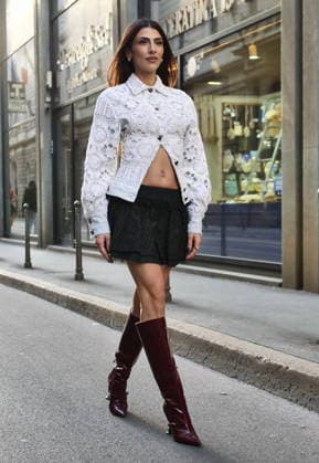 IPA89011324 - Milan, Milan Women s Fashion Week: Spring Summer 2026 2027 - Women s Fashion, Spring Summer 2026–2027 - Marco Rambaldi s fashion show - Pictured: Giulia Salemi  Copyright: xLucaxPontix xLucaPonti IpaAgencyx IPA89011324