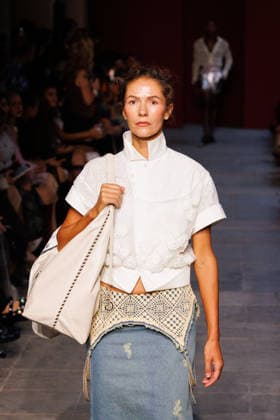 IPA89012846 - Milan, Milan Women™s Fashion Week Spring Summer 2027 - Women™s Fashion, Spring Summer 2027 - Marco Rambaldi™s fashion show - pictured on the runway: Model  Copyright: xCinziaxCamelax xx IPA89012846