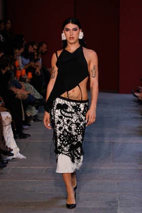 IPA89012866 - Milan, Milan Women™s Fashion Week Spring Summer 2027 - Women™s Fashion, Spring Summer 2027 - Marco Rambaldi™s fashion show - pictured on the runway: Model  Copyright: xCinziaxCamelax xx IPA89012866