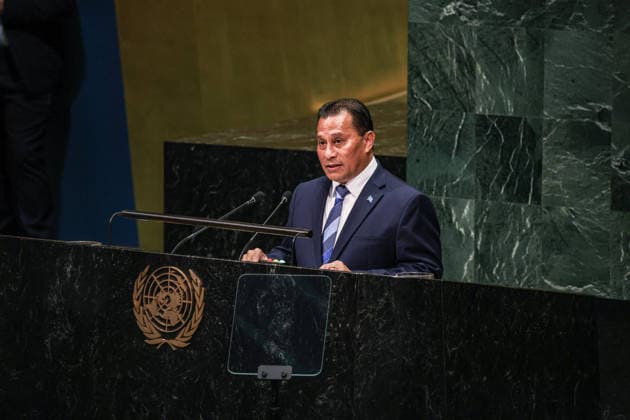 September 26, 2026, New York, New York, United States: President of the Federated States of Micronesia AREN B. PALIK addresses the General Debate of the 81st UN General Assembly, highlighting the priorities of Pacific island nations, including climate change and sea-level rise, ocean protection, sustainable development and regional security, while calling for stronger international support for Small Island Developing States. New York United States - ZUMAo116 20260926_znp_o116_008 Copyright: xBiancaxOterox