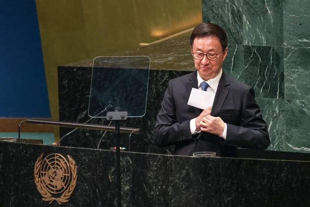 September 26, 2026, New York, New York, United States: Vice President of China HAN ZHENG puts his speech in his jacket pocket after addressing the General Debate of the 81st UN General Assembly, presenting ChinaÃ¢â‚¬â ¢s positions on the international situation, global governance, multilateralism, peace and security and sustainable development, while calling for a stronger role for the UN in addressing global challenges. His participation comes as China marks 55 years since the restoration of the PeopleÃ¢â‚¬â ¢s Republic of ChinaÃ¢â‚¬â ¢s seat at the UN. New York United States - ZUMAo116 20260926_znp_o116_004 Copyright: xBiancaxOterox
