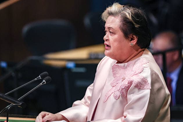 September 26, 2026, New York, New York, United States: MA. THERESA LAZARO, Secretary of Foreign Affairs of the Philippines, addresses the General Debate of the 81st UN General Assembly, highlighting maritime security, international law, ASEAN cooperation and the need for stronger Global South participation in addressing development and global security challenges. New York United States - ZUMAo116 20260926_znp_o116_044 Copyright: xBiancaxOterox