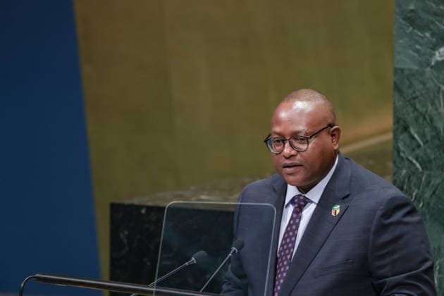 September 26, 2026, New York, New York, United States: MULAMBO HAMAKUNI HAIMBE, Minister of Foreign Affairs and International Cooperation of Zambia, addresses the General Debate of the 81st UN General Assembly, representing President Hakainde Hichilema. Zambia has used UNGA81 to advance its Grow Zambia Agenda, seeking greater investment and development financing while promoting climate resilience, energy diversification and its candidature for the UN Human Rights Council. New York United States - ZUMAo116 20260926_znp_o116_170 Copyright: xBiancaxOterox
