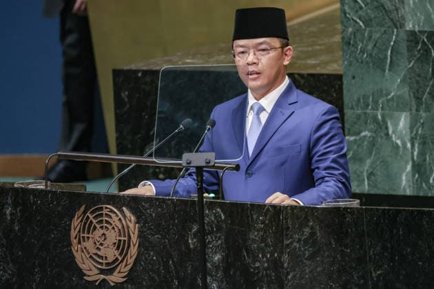 September 26, 2026, New York, New York, United States: SUGIONO, Minister for Foreign Affairs of Indonesia, addresses the General Debate of the 81st UN General Assembly, highlighting IndonesiaÃ¢â‚¬â ¢s call for greater global resilience, stronger representation for the Global South and reform of the UN, while reaffirming the countryÃ¢â‚¬â ¢s longstanding support for Palestinian statehood and peace in Gaza. New York United States - ZUMAo116 20260926_znp_o116_172 Copyright: xBiancaxOterox
