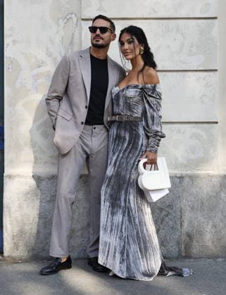 IPA89015016 - Milan, Milan Women s Fashion Week: Spring Summer 2026 2027 - Women s Fashion, Spring Summer 2026–2027, Laura Biagiotti fashion show—Pictured: Rosa Perrotta and Pietro Tartaglione.  Copyright: xLucaxPontix xLucaPonti IpaAgencyx IPA89015016