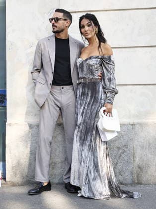 IPA89015014 - Milan, Milan Women’s Fashion Week: Spring Summer 2026 2027 - Women’s Fashion, Spring Summer 2026–2027, Laura Biagiotti fashion show—Pictured: Rosa Perrotta and Pietro Tartaglione.  Copyright: xLucaxPontix xLucaPonti IpaAgencyx IPA89015014