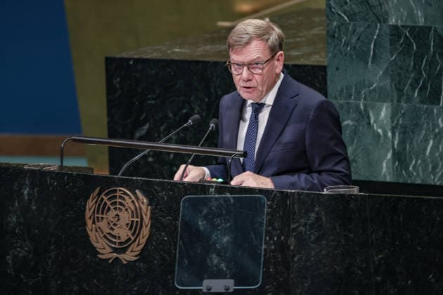 September 26, 2026, New York, New York, United States: JOHANN WADEPHUL, Federal Minister for Foreign Affairs of Germany, addresses the General Debate of the 81st UN General Assembly, with Germany focusing on support for Ukraine, European and maritime security, international cooperation and reform of the UN amid continuing global conflicts. New York United States - ZUMAo116 20260926_znp_o116_102 Copyright: xBiancaxOterox