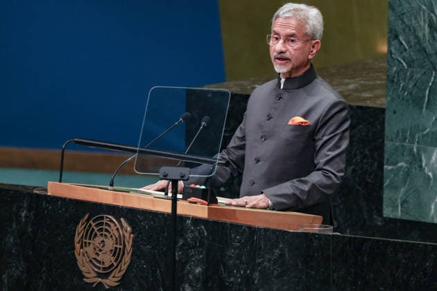 September 26, 2026, New York, New York, United States: SUBRAHMANYAM JAISHANKAR, Minister of External Affairs of India, addresses the General Debate of the 81st UN General Assembly, highlighting the impact of global conflicts on developing countries, tensions in the Gulf and threats to commercial shipping and seafarers, while calling for de-escalation and reform of the international system. New York United States - ZUMAo116 20260926_znp_o116_104 Copyright: xBiancaxOterox