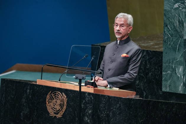 September 26, 2026, New York, New York, United States: SUBRAHMANYAM JAISHANKAR, Minister of External Affairs of India, addresses the General Debate of the 81st UN General Assembly, highlighting the impact of global conflicts on developing countries, tensions in the Gulf and threats to commercial shipping and seafarers, while calling for de-escalation and reform of the international system. New York United States - ZUMAo116 20260926_znp_o116_101 Copyright: xBiancaxOterox