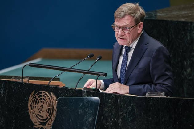 September 26, 2026, New York, New York, United States: JOHANN WADEPHUL, Federal Minister for Foreign Affairs of Germany, addresses the General Debate of the 81st UN General Assembly, with Germany focusing on support for Ukraine, European and maritime security, international cooperation and reform of the UN amid continuing global conflicts. New York United States - ZUMAo116 20260926_znp_o116_103 Copyright: xBiancaxOterox
