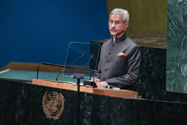 September 26, 2026, New York, New York, United States: SUBRAHMANYAM JAISHANKAR, Minister of External Affairs of India, addresses the General Debate of the 81st UN General Assembly, highlighting the impact of global conflicts on developing countries, tensions in the Gulf and threats to commercial shipping and seafarers, while calling for de-escalation and reform of the international system. New York United States - ZUMAo116 20260926_znp_o116_098 Copyright: xBiancaxOterox