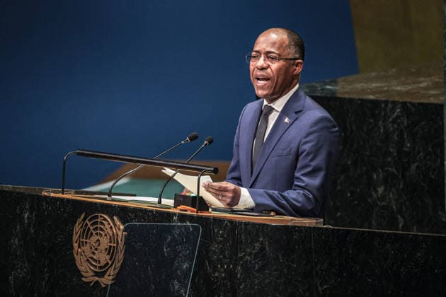 September 26, 2026, New York, New York, United States: Prime Minister of Cabo Verde FRANCISCO AVELINO VIEIRA DE CARVALHO addresses the General Debate of the 81st UN General Assembly, highlighting the priorities of the Atlantic island nation, including sustainable development, climate resilience, ocean protection, economic opportunity and the concerns of Small Island Developing States. New York United States - ZUMAo116 20260926_znp_o116_019 Copyright: xBiancaxOterox