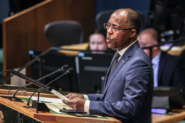 September 26, 2026, New York, New York, United States: Prime Minister of Cabo Verde FRANCISCO AVELINO VIEIRA DE CARVALHO addresses the General Debate of the 81st UN General Assembly, highlighting the priorities of the Atlantic island nation, including sustainable development, climate resilience, ocean protection, economic opportunity and the concerns of Small Island Developing States. New York United States - ZUMAo116 20260926_znp_o116_017 Copyright: xBiancaxOterox