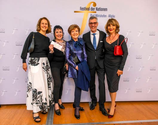 September 26, 2026, International Classical Music Festival Festival of Nations 2026, at the Kurhaus in Bad Wörishofen, Unterallgäu; prior to the opening concert featuring Sol Gabetta, VIP reception for the guests of honor: on the right, Claudia Halmer, widow of the late actor Günther Maria Halmer