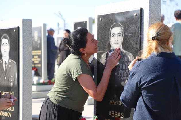 Commemoration ceremony in Baku on the sixth anniversary of the Second Karabakh War BAKU, AZERBAIJAN - SEPTEMBER 27: People attend commemoration ceremony for the Azerbaijani soldiers who lost their lives in 2nd Karabakh War, during the 6th anniversary of the Karabakh Victory Day at the Military Martyrs’ Cemetery in Baku, Azerbaijan on September 27, 2026. Resul Rehimov Anadolu Baku Azerbaijan. Editorial use only. Please get in touch for any other usage.  Copyright: x2026xAnadoluxResulxRehimovx