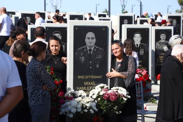 Commemoration ceremony in Baku on the sixth anniversary of the Second Karabakh War BAKU, AZERBAIJAN - SEPTEMBER 27: People attend commemoration ceremony for the Azerbaijani soldiers who lost their lives in 2nd Karabakh War, during the 6th anniversary of the Karabakh Victory Day at the Military Martyrs’ Cemetery in Baku, Azerbaijan on September 27, 2026. Resul Rehimov Anadolu Baku Azerbaijan. Editorial use only. Please get in touch for any other usage.  Copyright: x2026xAnadoluxResulxRehimovx