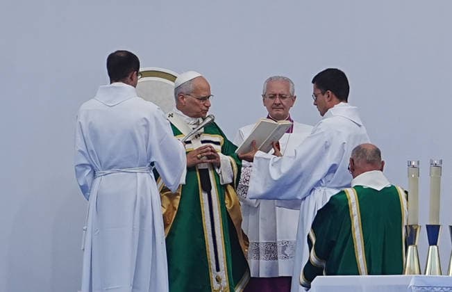 NEWS le Pape Leon XIV au Scanctuaire de Lourdes- - 27 09 2026 LOURDES, FRANCE SEPTEMBER 27: Pope Leo XIV during Mass at the Sanctuary of Lourdes. This trip marks the first visit by a pope to this European country since that of Benedict XVI in 2008.in Lourdes Photo: Laurent Lairys. LourdesFrance  Copyright: xLaurentxLairysx