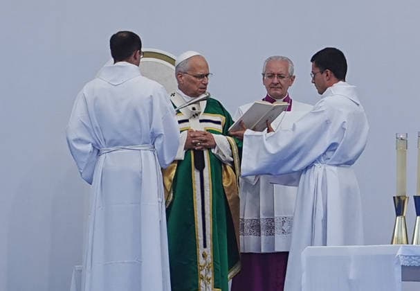 NEWS le Pape Leon XIV au Scanctuaire de Lourdes- - 27 09 2026 LOURDES, FRANCE SEPTEMBER 27: Pope Leo XIV during Mass at the Sanctuary of Lourdes. This trip marks the first visit by a pope to this European country since that of Benedict XVI in 2008.in Lourdes Photo: Laurent Lairys. LourdesFrance  Copyright: xLaurentxLairysx