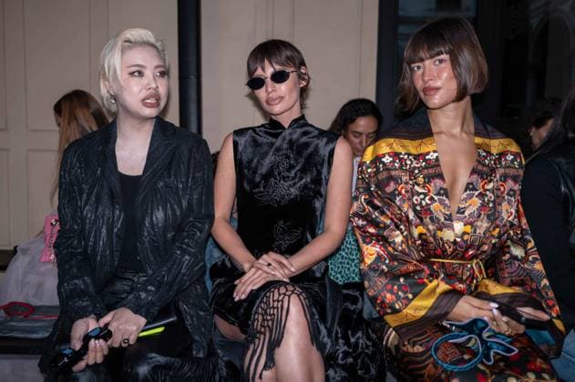 IPA89031977 - Milan, Milan Women™s Fashion Week Spring Summer 2027 - Women™s Fashion, Spring Summer 2027 - HUI fashion show - front row Pictured: Carrie Fang, Irina Kro, Eicke  Copyright: xRiccardoxGIordanox xRiccardoxGiordano IPAx IPA89031977