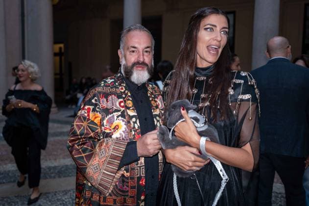 IPA89031978 - Milan, Milan Women™s Fashion Week Spring Summer 2027 - Women™s Fashion, Spring Summer 2027 - HUI fashion show - front row Pictured: Simone Guidarelli, Ilaria Capponi  Copyright: xRiccardoxGIordanox xRiccardoxGiordano IPAx IPA89031978