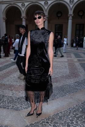 IPA89031980 - Milan, Milan Women™s Fashion Week Spring Summer 2027 - Women™s Fashion, Spring Summer 2027 - HUI fashion show - front row Pictured: Irina Kro Eicke  Copyright: xRiccardoxGIordanox xRiccardoxGiordano IPAx IPA89031980