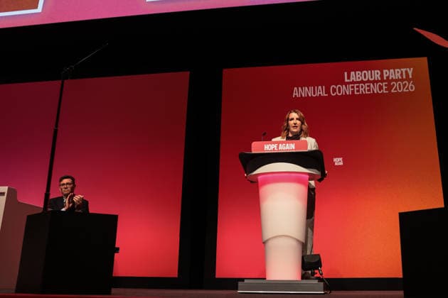 Labour Party Annual Conference 2026 First Secretary of State, Chancellor of the Duchy of Lancaster and Minister for the Cabinet Office Louise Haigh MP speaks during the Labour Party Annual Conference 2026 at Convention Centre, Liverpool, United Kingdom on 27 September 2026 (Photo by Mark Cosgrove News Images) Liverpool Convention Centre Merseyside United Kingdom Copyright: xMarkxCosgrove NewsxImagesx