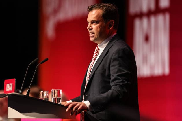 Labour Party Annual Conference 2026 Interim Leader of Welsh Labour Ken Skates MS speaks during the Labour Party Annual Conference 2026 at Convention Centre, Liverpool, United Kingdom on 27 September 2026 (Photo by Mark Cosgrove News Images) Liverpool Convention Centre Merseyside United Kingdom Copyright: xMarkxCosgrove NewsxImagesx