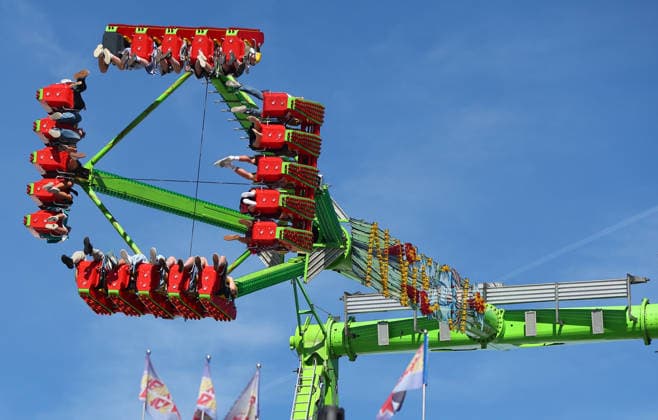 Germany world s largest beer festival Oktoberfest Riders on a ride are seen during the world s largest beer festival Oktoberfest in Munich, Germany, September 27th , 2026 . Photo by Davide Elias Copyright: xDavidexEliasx